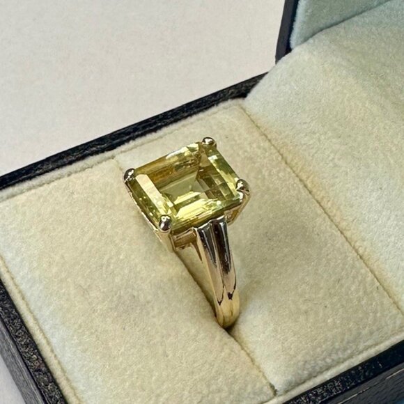 14k Lemon Quartz Ring Size 8